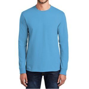 NWT Port & Company SOFT Women's Long Sleeve Night Shirt COVERS YOUR BUM BLUE XL